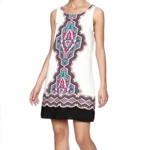 Pink Owl Tribal Print Dress EUC Small